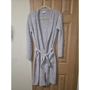 NATORI Aura Heather Robe Size S Small Cozy Long Sleeve Belted Gray Women's
